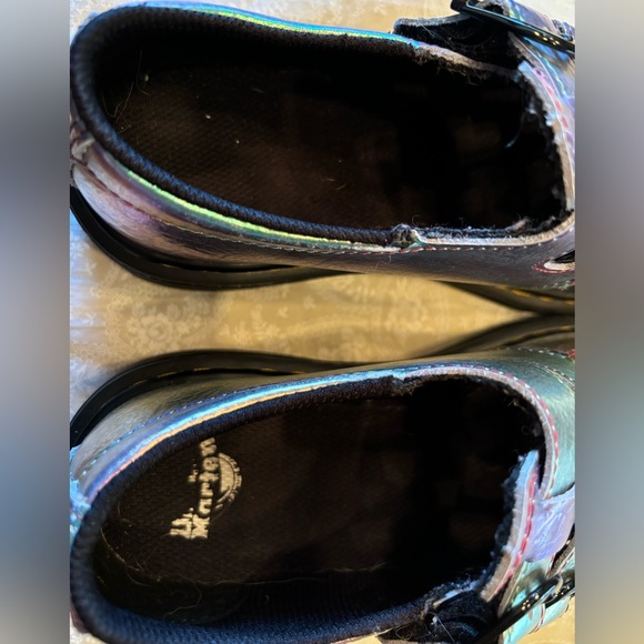 Dr. Martens Iridescent Rainbow Crinkle Leather Mary Jane Shoes. - Picture 4 of 10